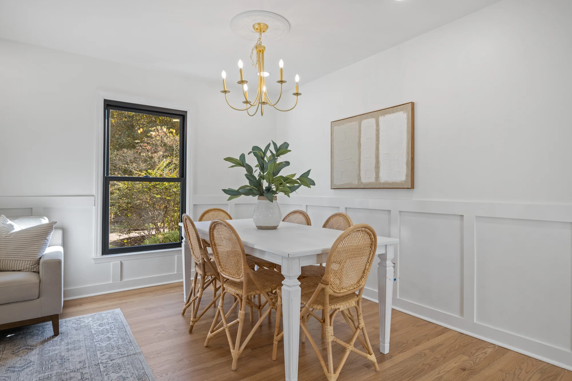 Pemberton: dining area with wall paneling